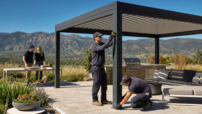 Inside Luxury Pergola Installation for Colorado Foothill Homes